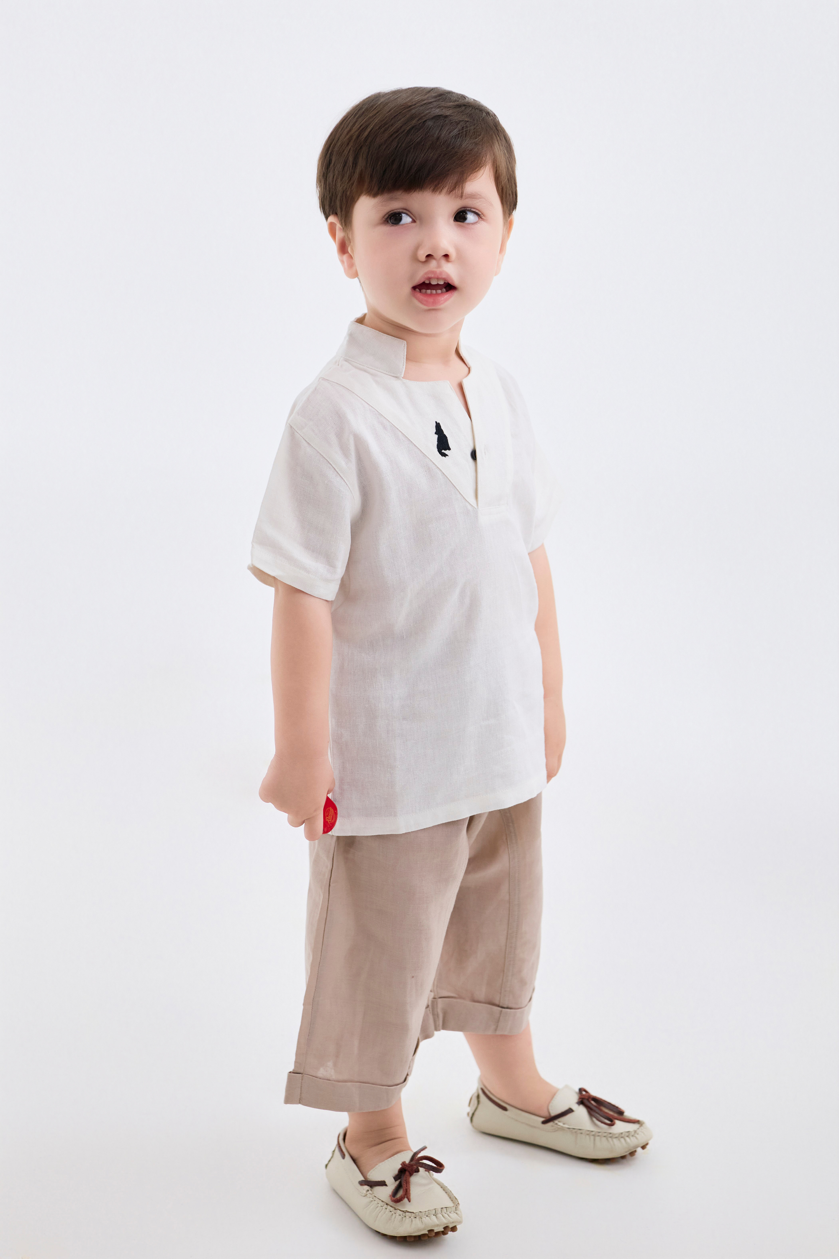 Shirt - Short Sleeve V-neck Shirt - 100% Organic Linen