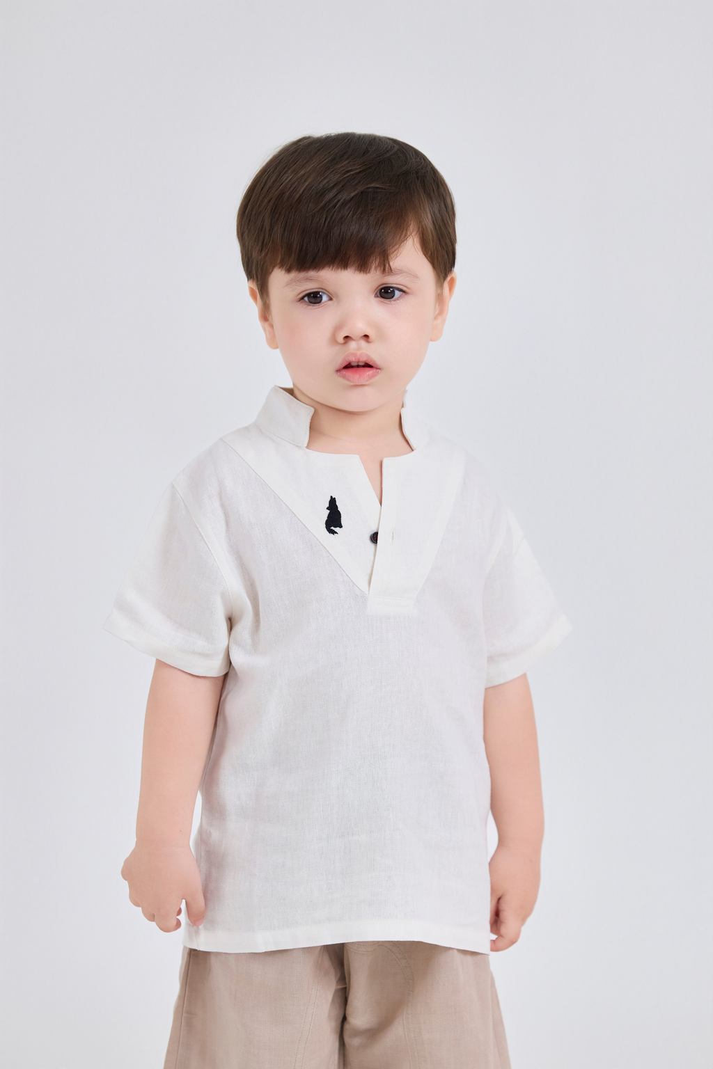 Shirt - Short Sleeve V-neck Shirt - 100% Organic Linen