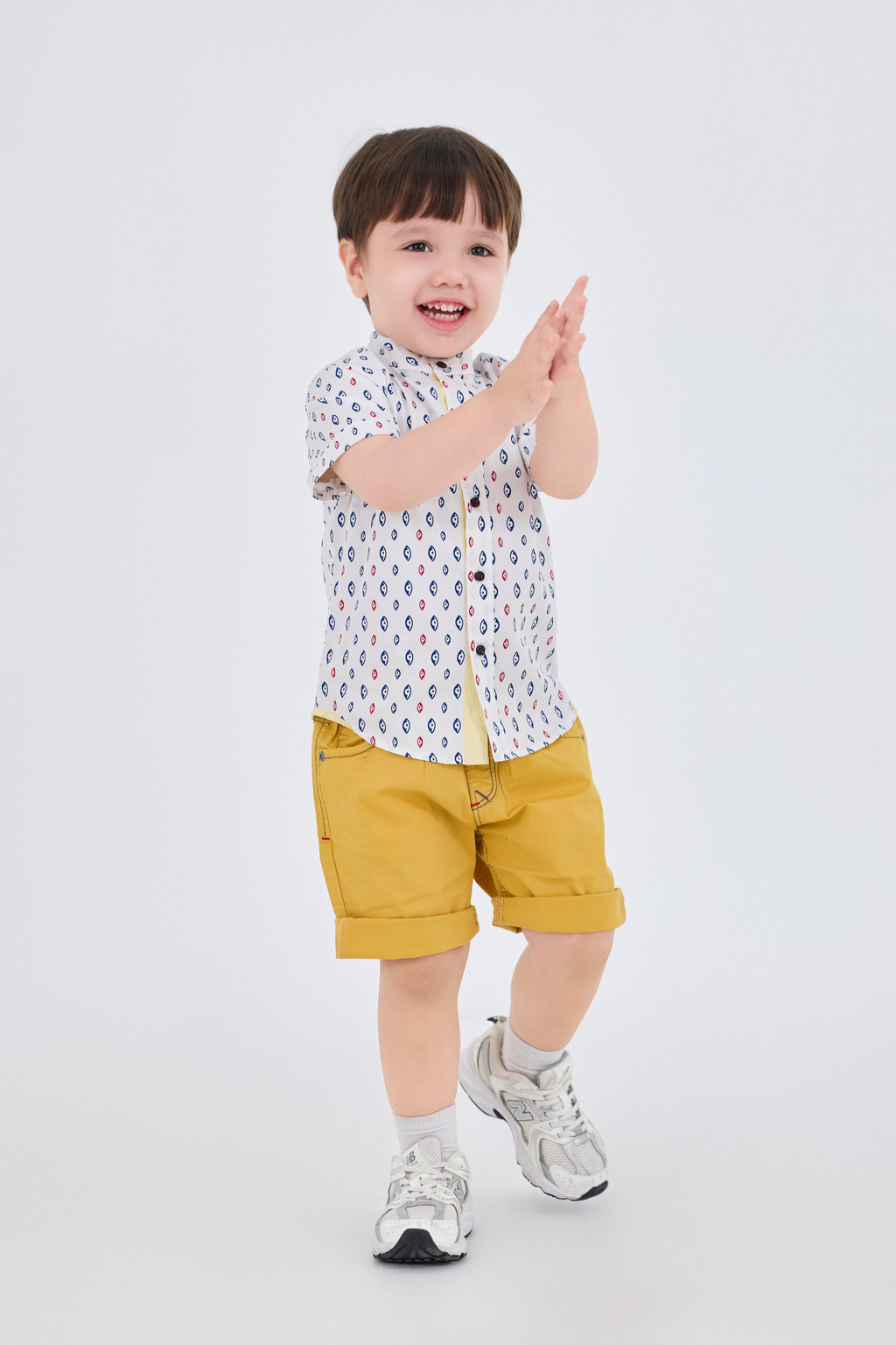Shirt - Short-Sleeve Mandarin Collar Shirt
