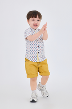 Shirt - Short-Sleeve Mandarin Collar Shirt