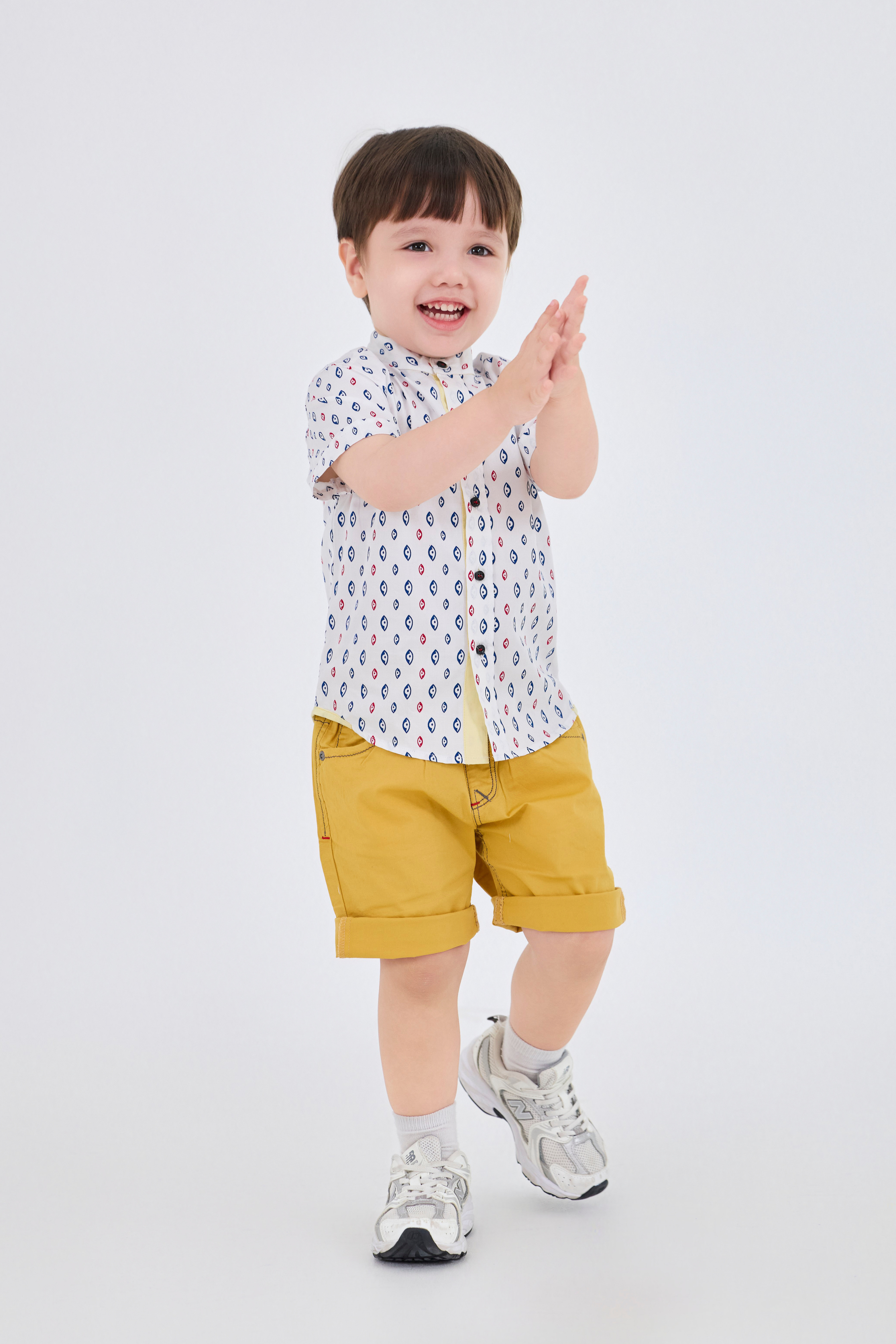 Shirt - Short-Sleeve Mandarin Collar Shirt
