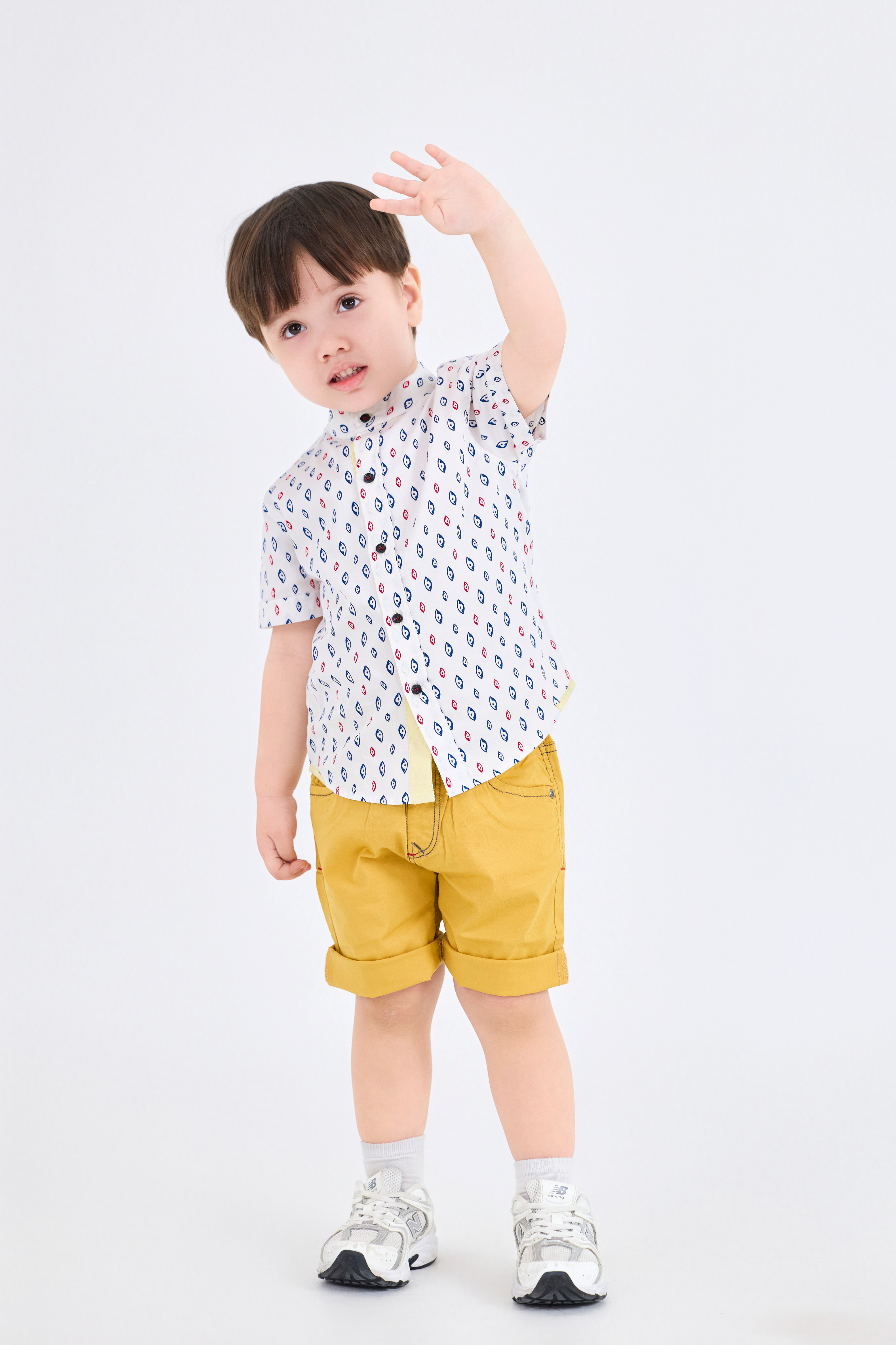Shirt - Short-Sleeve Mandarin Collar Shirt