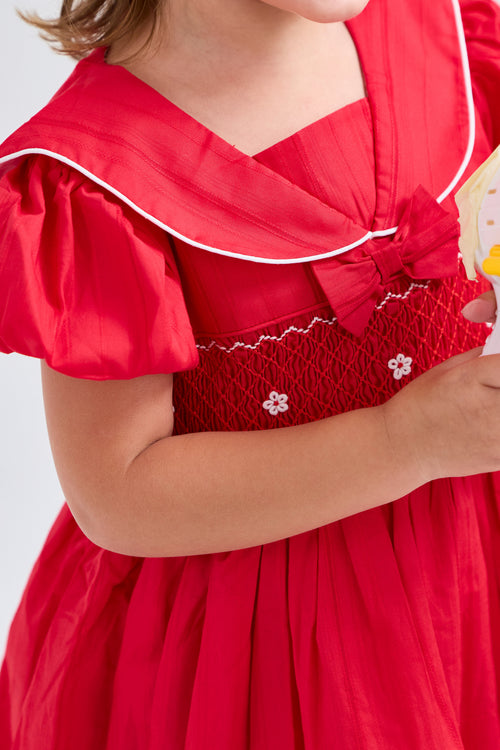 Baby Girl Sailor Hand Smocked Dress