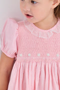 Round Neck Puff Sleeve Dress with Bows