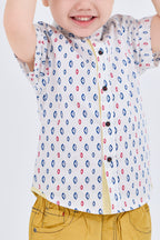 Shirt - Short-Sleeve Mandarin Collar Shirt